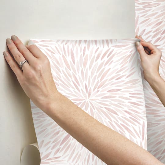 RoomMates Pink Cat Coquillette Burst Peel & Stick Wallpaper
